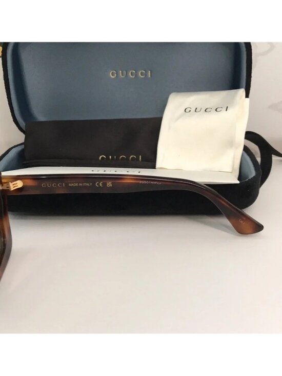New Authentic Gucci GG0328S 002 Havana Brown Oversized Square Sunglasses main image 7